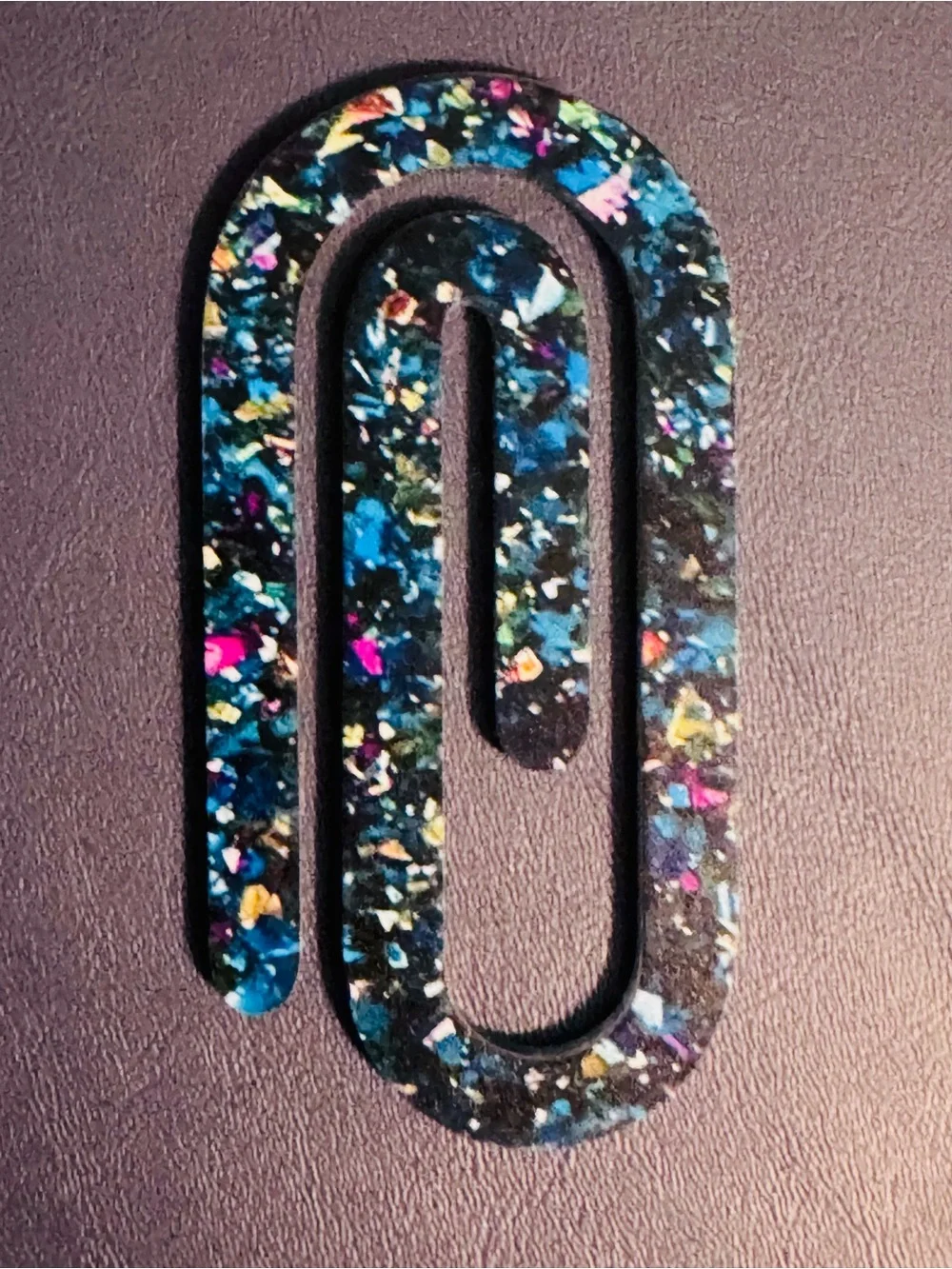 Oversized Blue Confetti Acrylic Paper Clip Bookmark | Jumbo Planner Bookmark